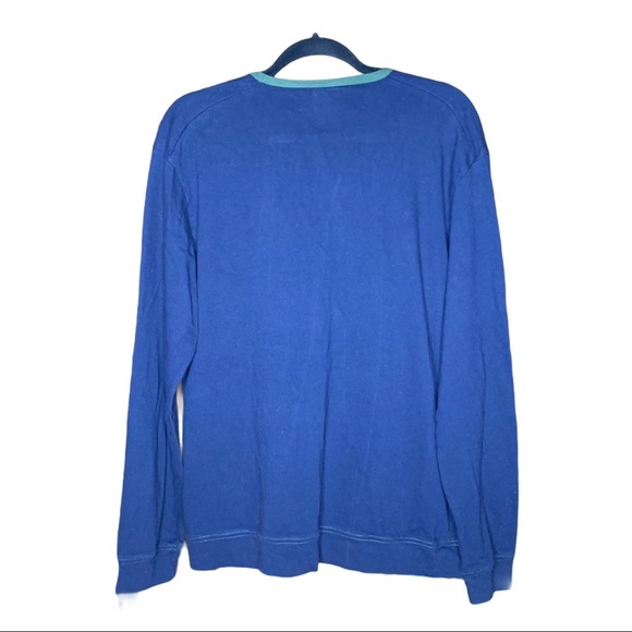 CALVIN KLEIN Navy Blue w/Green Trim Long Sleeve XL - Picture 4 of 7